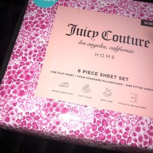 🖤Juicy Couture Pink Leopard 6-Piece Sheet Set